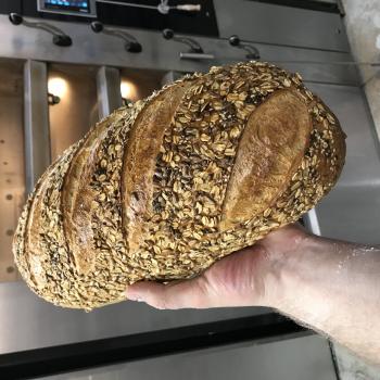 Lisa Sourdough oat first slice